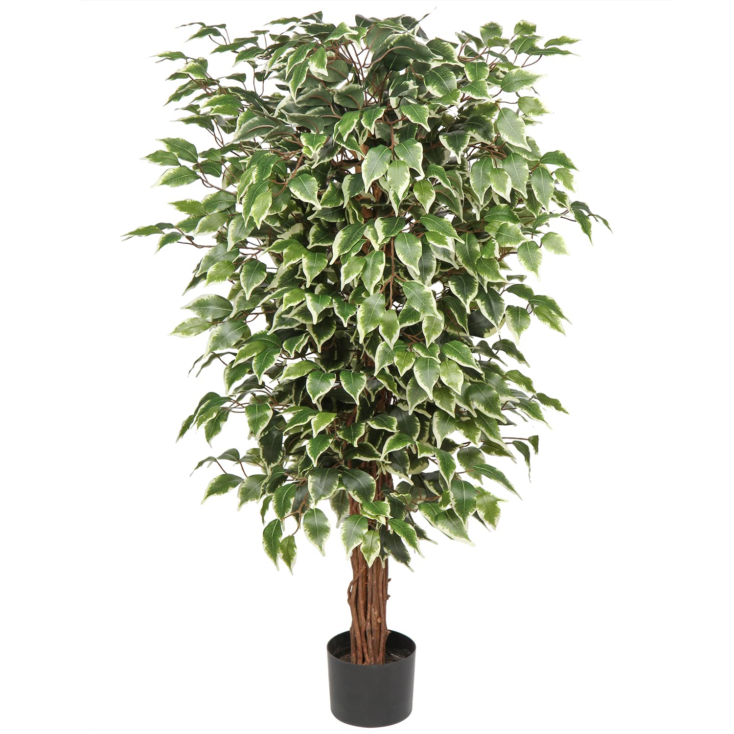 Décoration Intérieur Verte Réaliste Ficus Artificiel 1,5 M – Tronc Réaliste, Feuilles En PE Vert | Décoration Intérieur Bureau, Salon, Chambre, Sans Entretien Plantes Artificielles Salon