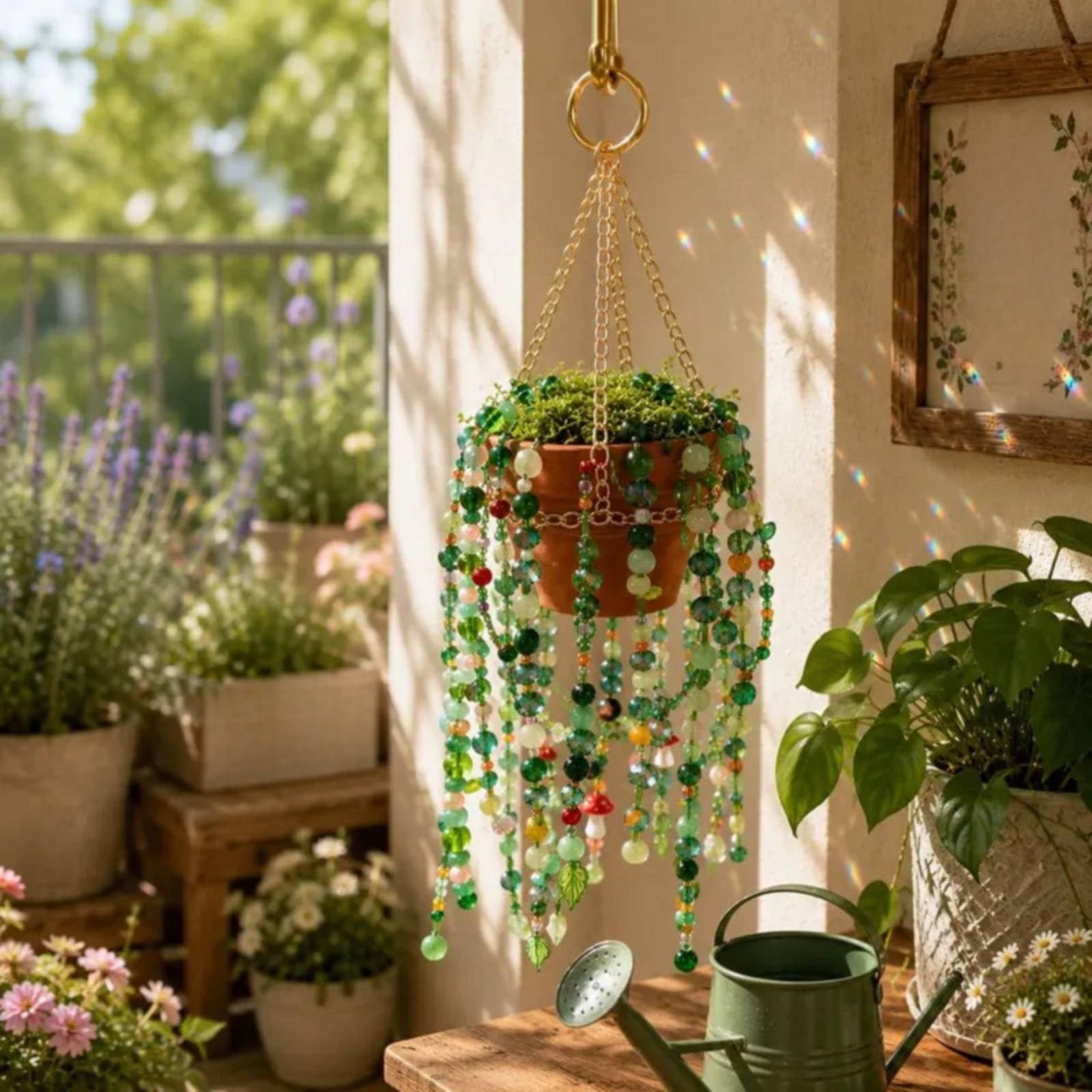 PETSOLA Kit Perles à Thème Végétal Accessoires Translucide Kit Création D'ornemen Végétaux Suspendus Adapté pr Débutan pr