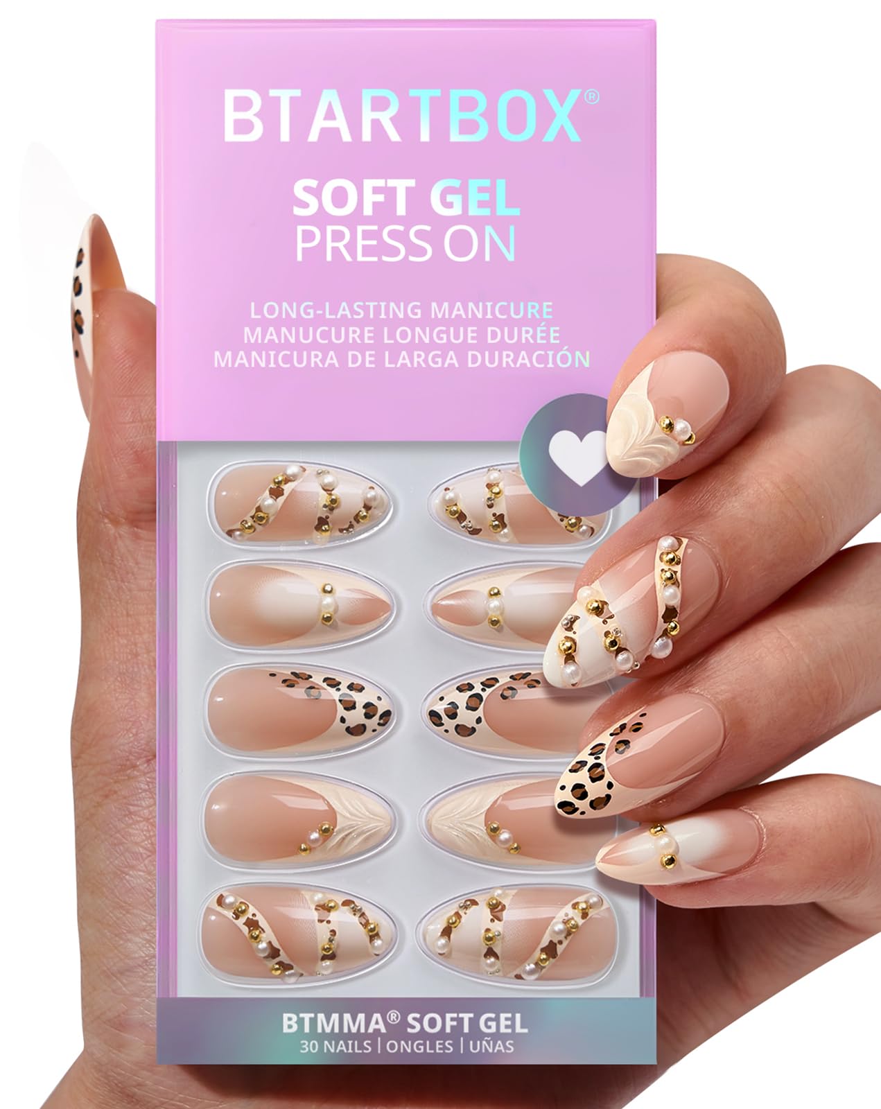 BTArtbox Press-On Nails Soft Gel Salon-Quality Complete Kit