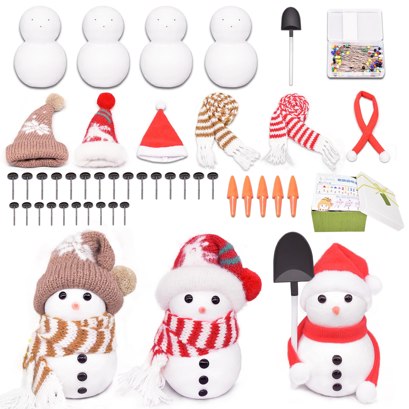 Amazon | MengMeng 3個セット DIYクリスマス雪だるまキット 可愛い毛糸