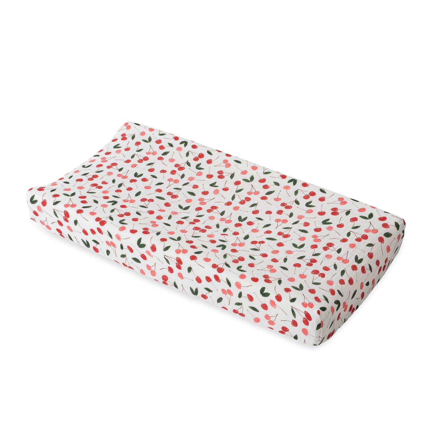 Red Rover Kid Cotton Muslin Changing Pad Cover - Cherries