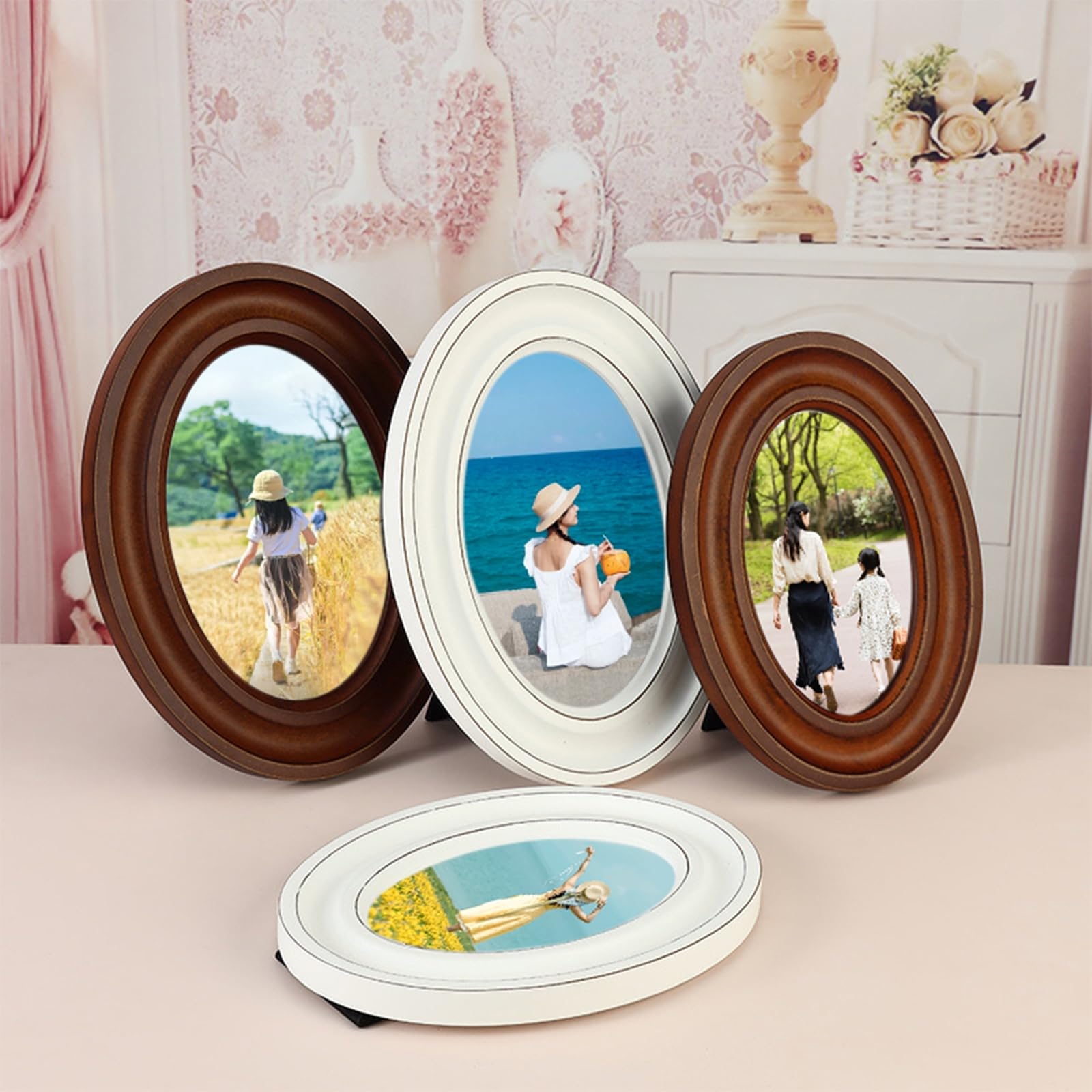 Amazon.com - Retro 4x6 Picture Frames Vertical, Solid Wood Oval