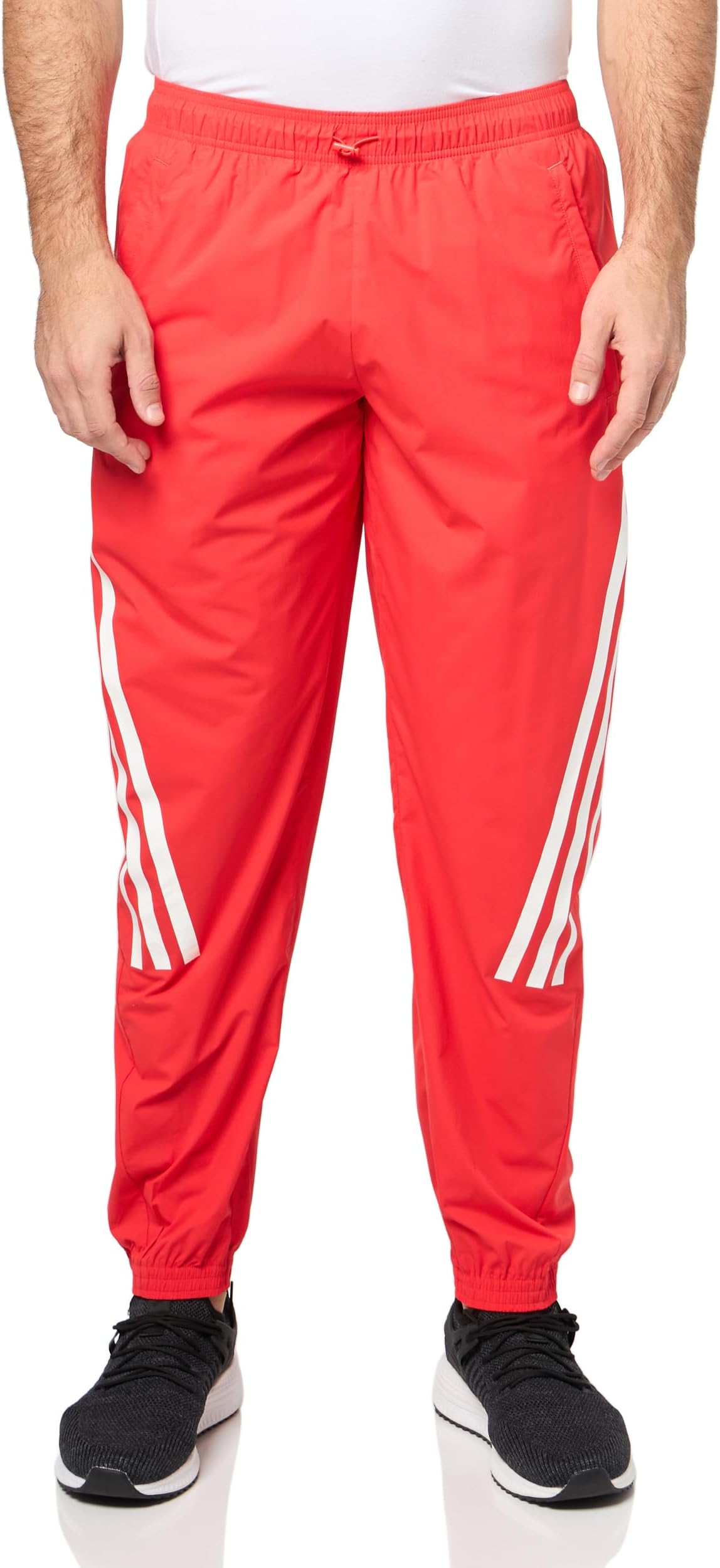 adidas red and white striped pants