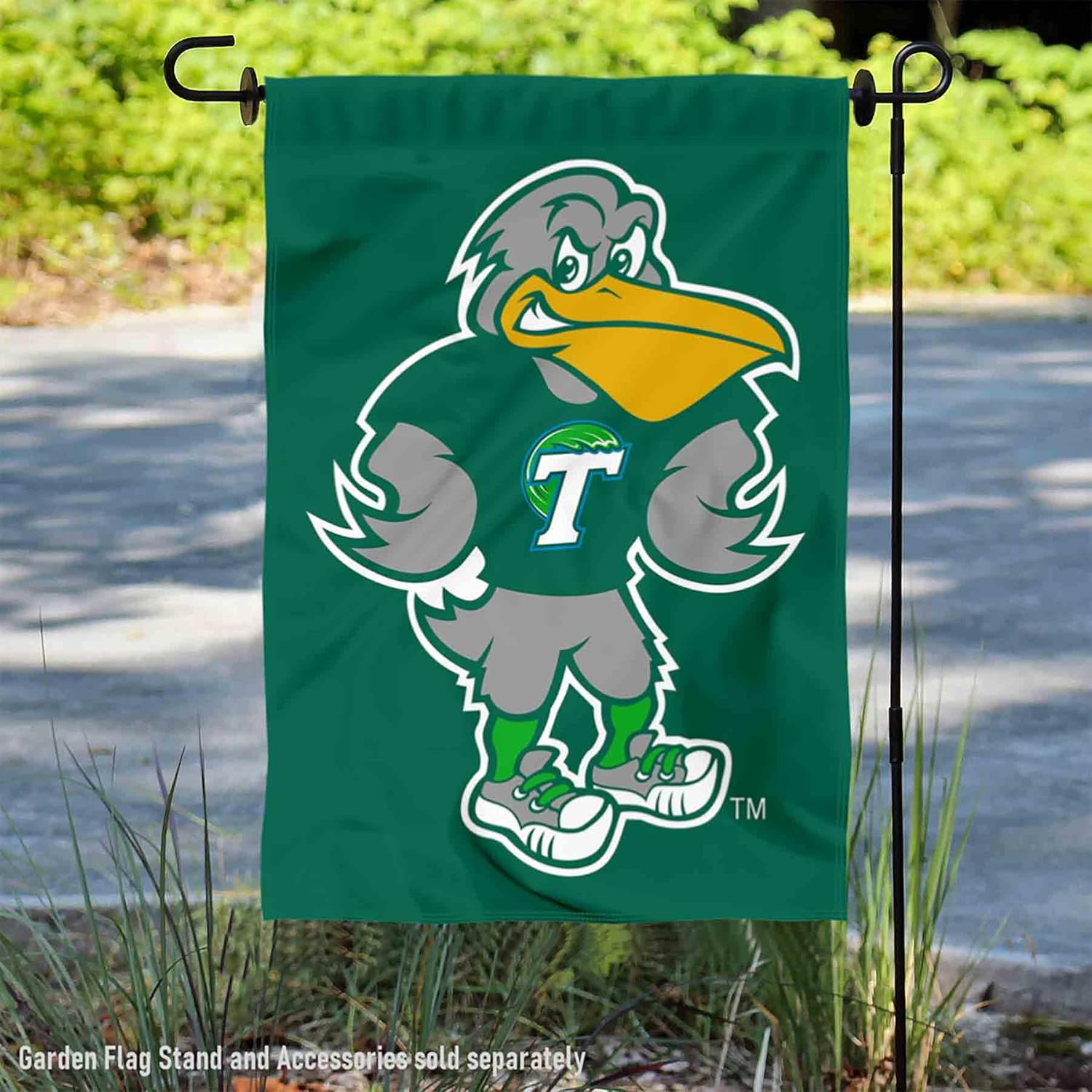 Tulane Green Wave Riptide the Pelican Garden Flag