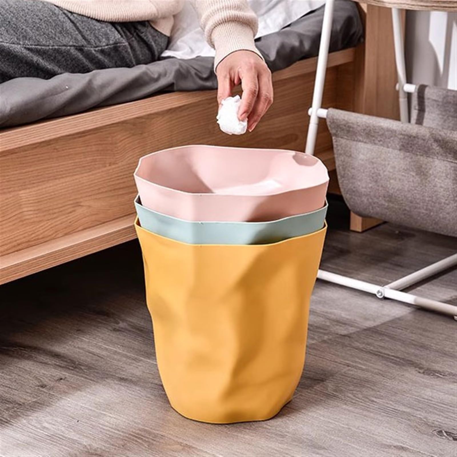 Pattumiera da Cucina Pattumiera in Stile Semplice per Il Soggiorno di casa e la Cucina Senza Coperchio, Grande Cestino Creativo per la Carta da Ufficio, per la Camera da Letto