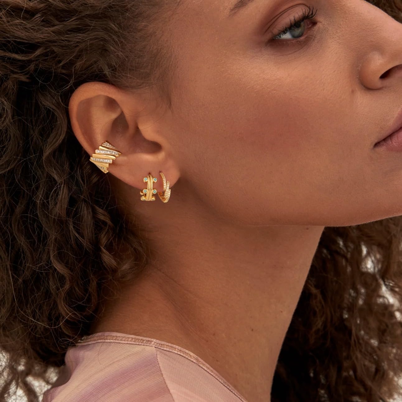 MYEARS Women Earrings Gold Huggie Hoop 14K Small Simple Hypoallergenic Everyday Jewelry - Image 3