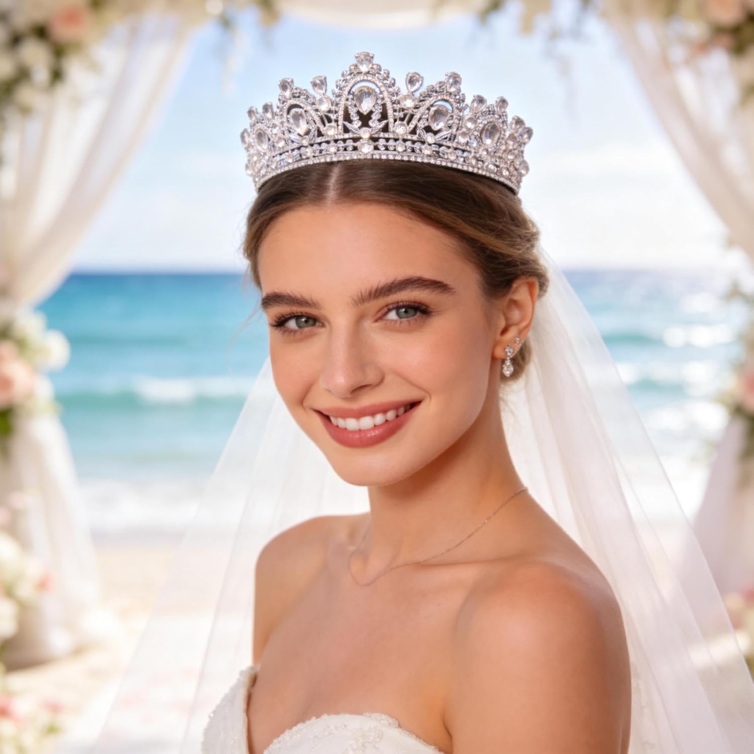 Kamirola Queen Crown and Tiaras Princess Crown for Women Crystal Headbands for Bridal, Princess for Wedding and Party Cosplay(TR76) - Image 3