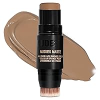 Vista 18 de Nudestix Nudies Bronze All Over Matte Bronzing Stick – 3-in-1 Cream Bronzer for Cheeks, Eyes & Lips with Built-In Brush Natural Contour & Sunkissed