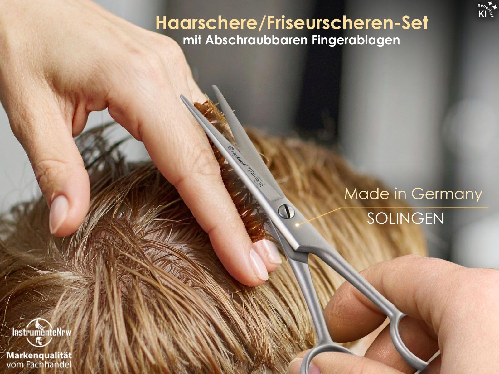 Haarschere Effilierschere Solingen 2er Set Haarschneidescheren in 6 Zoll | Haarschneideschere aus rostfreiem Edelstahl Made in Germany Friseurschere für einen perfekten und präzisen Haarschnitt