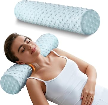 Memory Foam 5" Round Pillow, Cervical Neck Roll Pillow for Pain Relief
