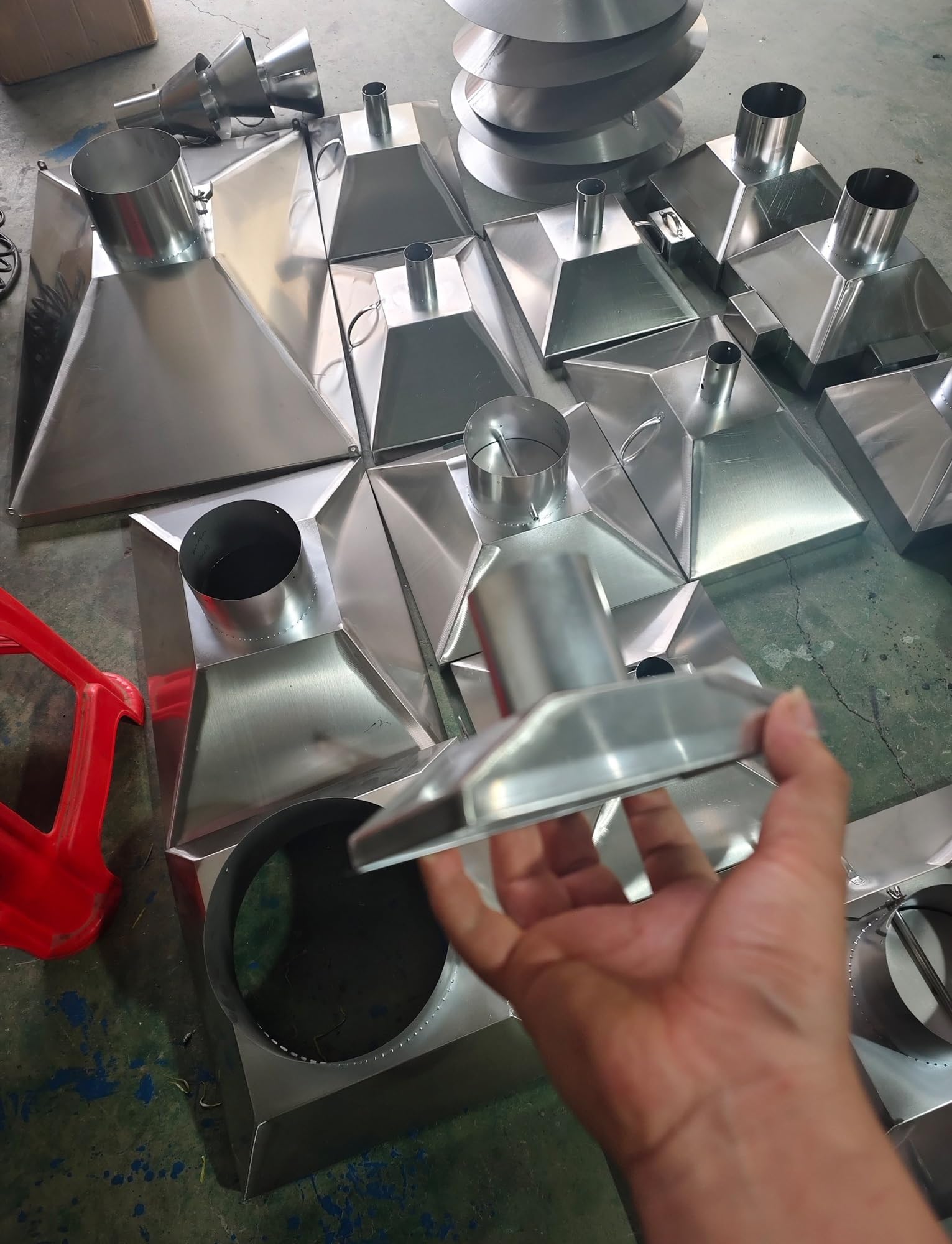 Campana cuadrada industrial de acero inoxidable, campana colectora