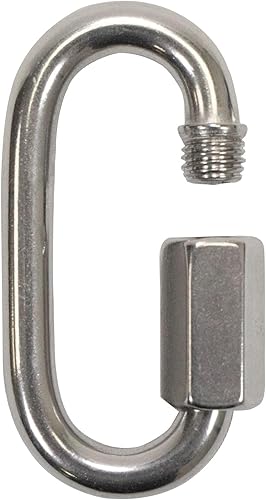 Miniatura 6 de Snorkel Master Scuba Choice SS - Mosquetón ovalado de enlace rápido para barco con tornillo de apertura de 0.571 in, 4.1 in, color gris