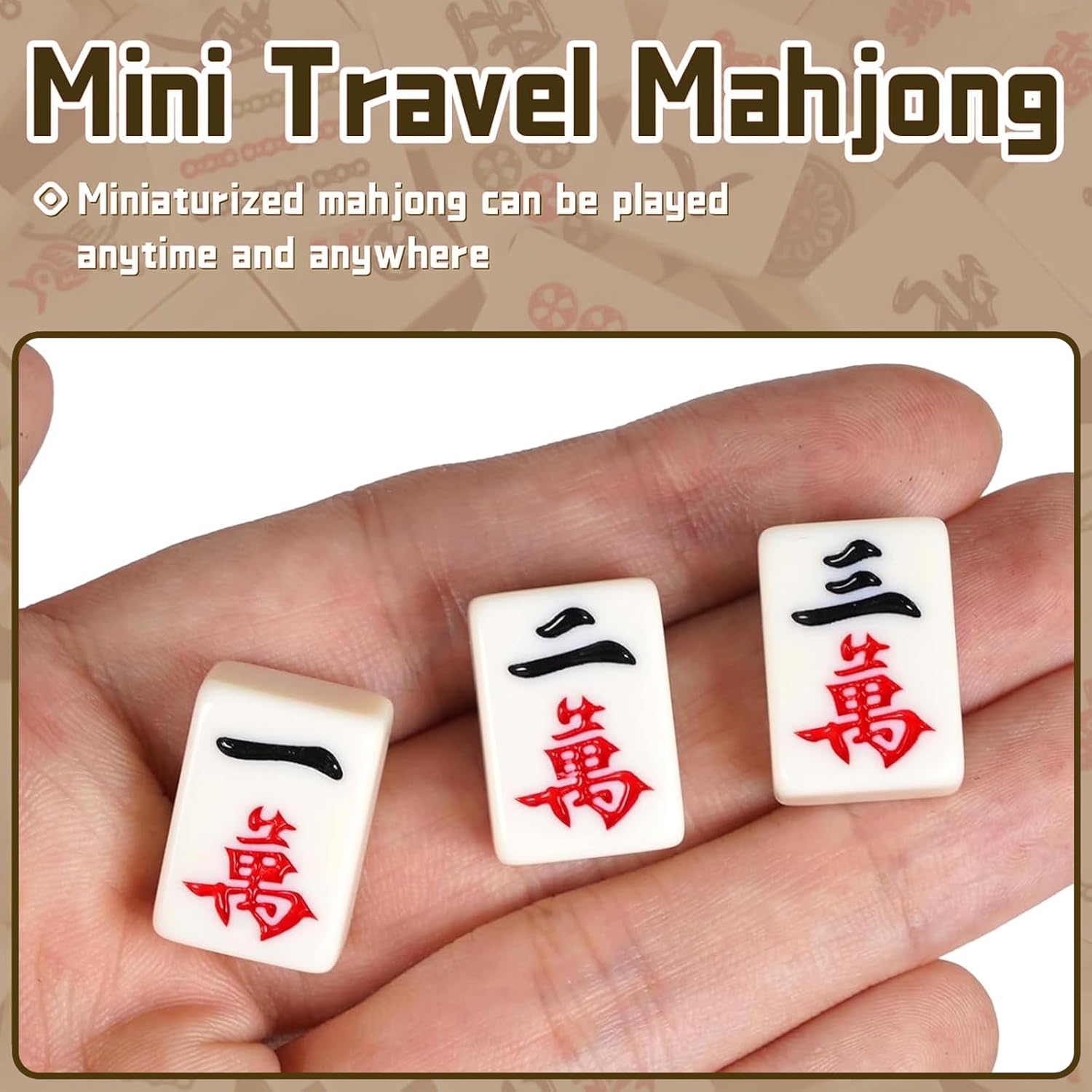 Mini 144pcs Travel Mahjong Set - Portable Traditional Family Entertainment Game, for Mahjong Enthusiasts - Ideal Gift for Halloween, Christmas
