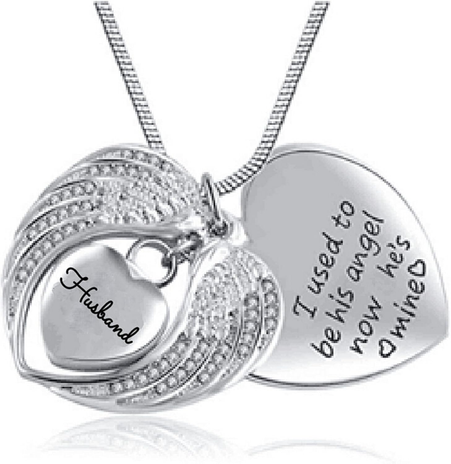 Beydodo Personalized Heart Cremation Urn Necklace for Ashes Always in My Heart Memory Necklace Gift with Funnel Kit