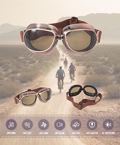 Miniatura 2 de Gafas CRG Sports estilo clásico de piloto de aviación para motocicleta crucero, tipo scooter T04 T04ST