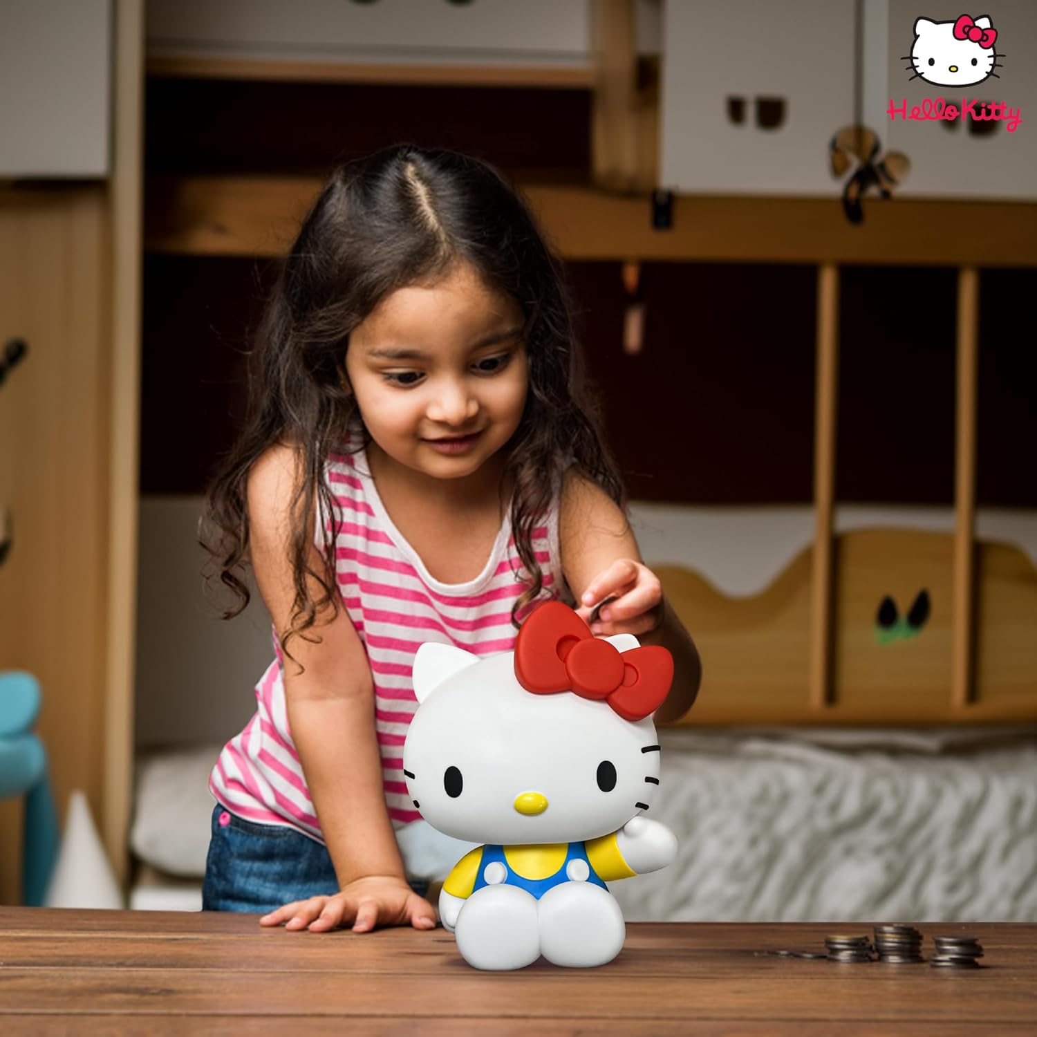 Hello Kitty Piggy Bank | Hello Kitty Coin Bank for Kids | Hello Kitty Money Bank | PVC Material | Multicolor | 8" | Officially Licensed