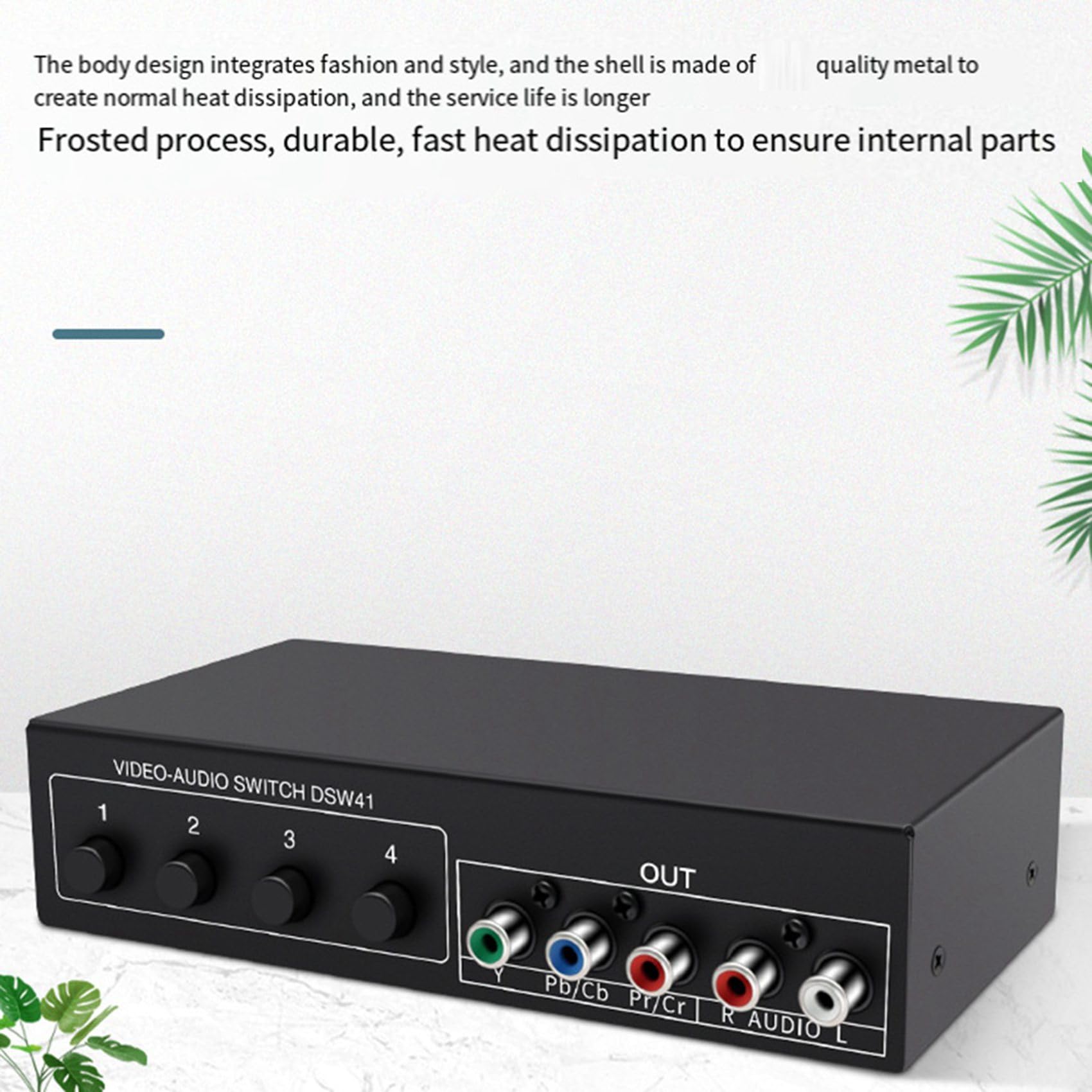 2 sztuki 4x1 Component Video Signal Switcher YPbPr YCbCr Audio DSW41 przycisk ścianki działowej przełącznik ręczny CVBS 720P metalowa obudowa