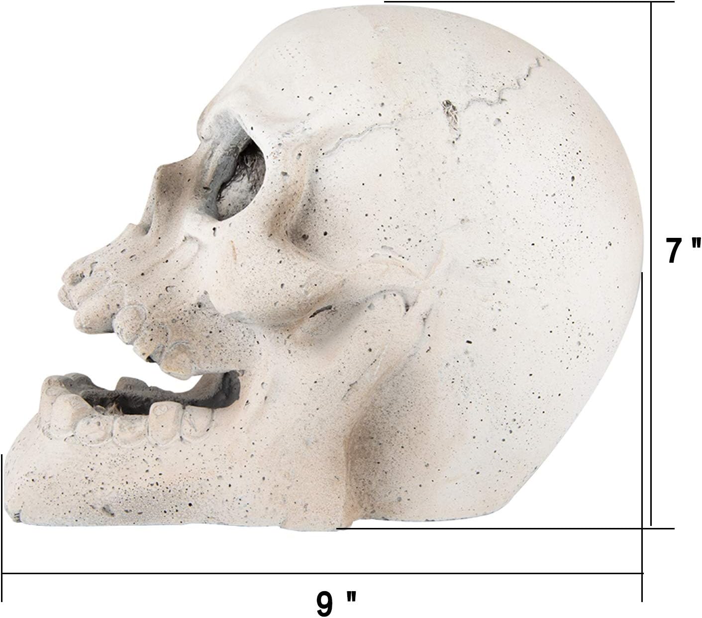 Stanbroil Fire Pits 9" Imitated Human Skull Decoration for Indoors Outdoors Campfire, Fireplace, Halloween Party Decor, 1 Pack - Patent Pending