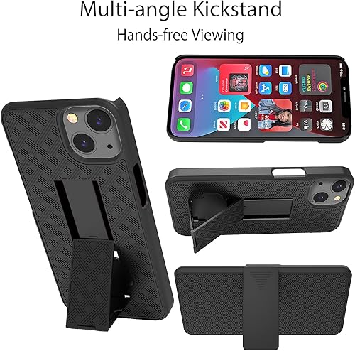 Miniatura 36 de Ailiber Funda compatible con iPhone 15 Pro Max, funda para iPhone 15 Pro Max con lente de cámara y protector de pantalla, soporte giratorio