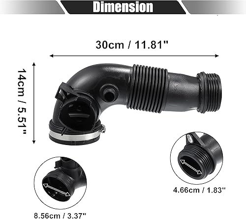 Miniatura 4 de X AUTOHAUX 1 juego de manguera de entrada de aire para automóvil 13717605638 manguera de tubo de entrada de aire para BMW 320i 328i 428i 528i X1 X3