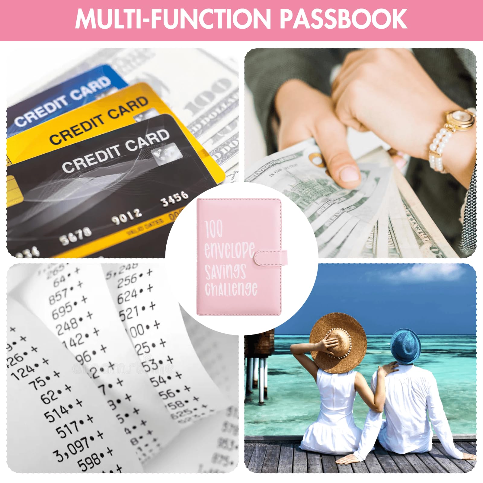 100 Envelope Savings Challenge Binder, A5 Libro Del Risparmio, Risparmia € 5050, Budget Planner, Rosa