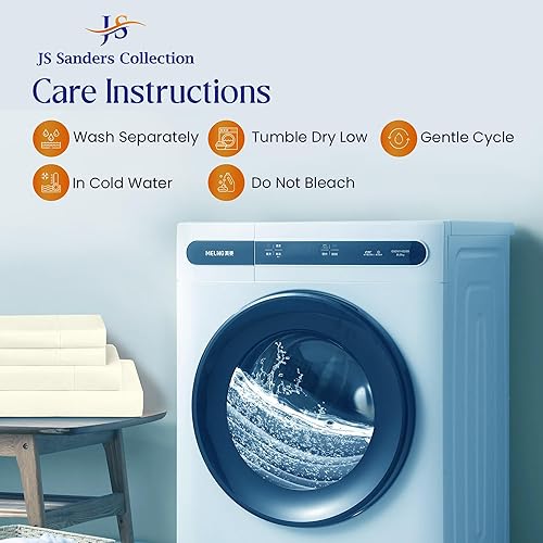 Miniatura 8 de JS Sanders Collection Juego de sábanas 100% algodón egipcio universal en V, la mejor litera de barco en V, se adapta a colchones de hasta 8 pulgadas