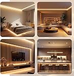 COB LED Strip Light Warm White 3000K, Dimmable Bright 24V Led Tape Light with RF Remote, Indoor COB Led Lights for Bedroom Kitchen Under Cabinet DIY Lighting, 1 Rolls of 10M