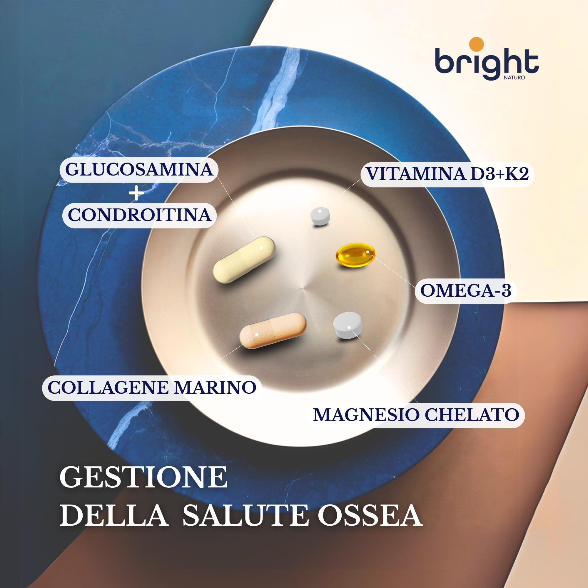 Collagene Marino, Omega 3 TG, Magnesio, Glucosamina e Condroitina, Vitamina D3 e K2 - SmartAbsorb™ | per la mobilità articolare, la salute della pelle e delle ossa | 28 bustine giornaliere