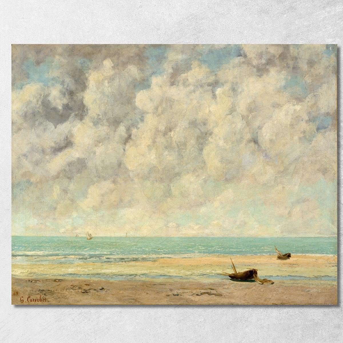 Tableau Gustave Courbet Il Mare Calmo toile Fine Art encadrée 125x100 cm