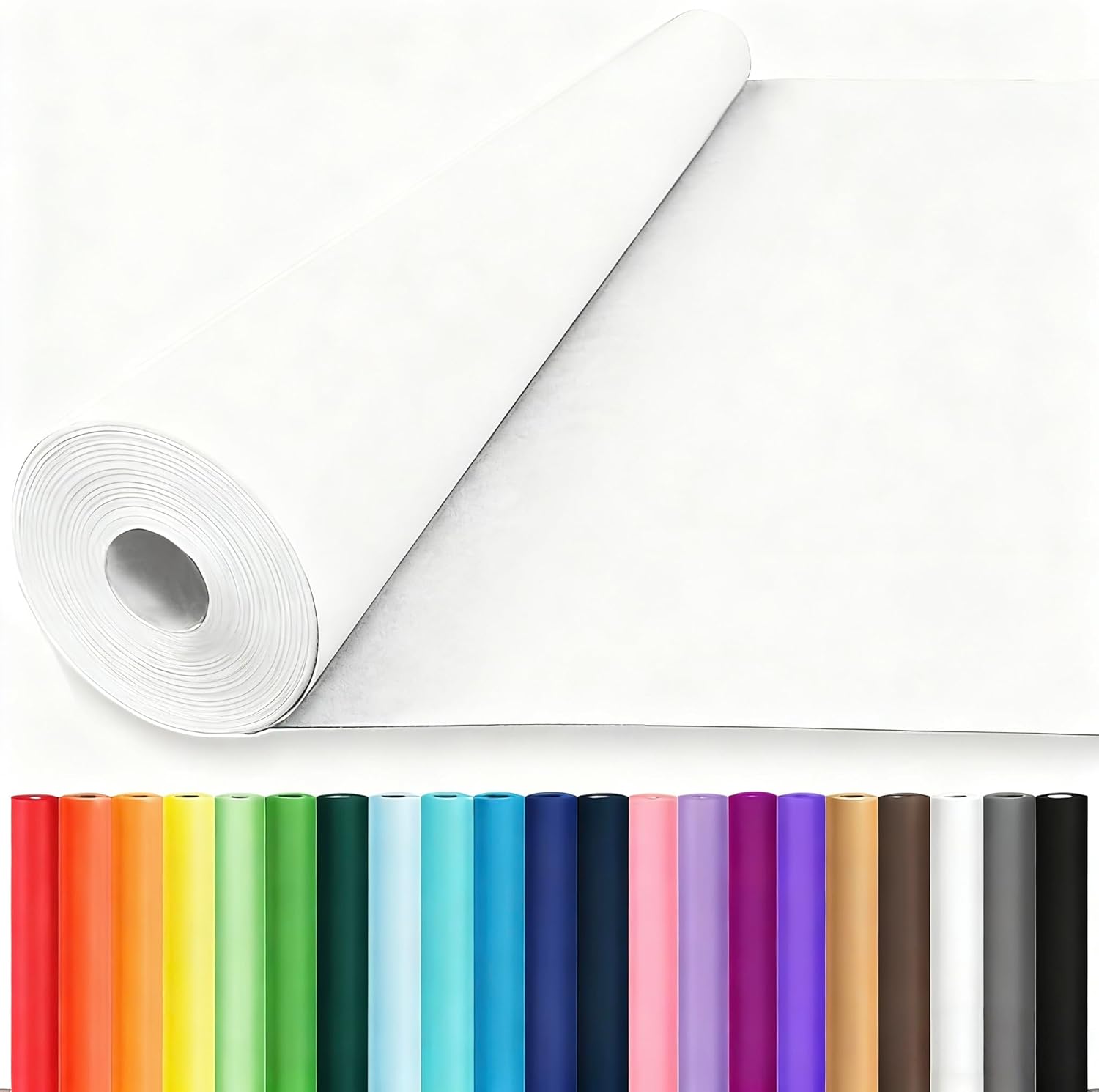 vanhench 48"x 2520" (210') white wrapping paper easel painting drawing paper roll kids art supplies, chart poster bulletin board paper roll arts & crafts wrap gift wrapping paper 70gsm 55lb white 48" x 210'
