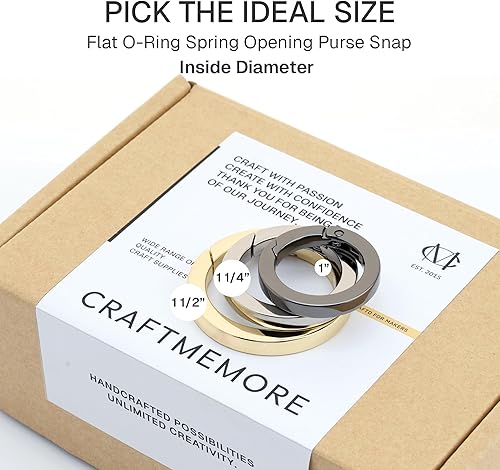 Miniatura 7 de CRAFTMEMORE Anillo de metal con apertura de resorte para hacer anillos tóricos con borde en ángulo a presión, 2 piezas SCOF (1 pulgada, plomo)