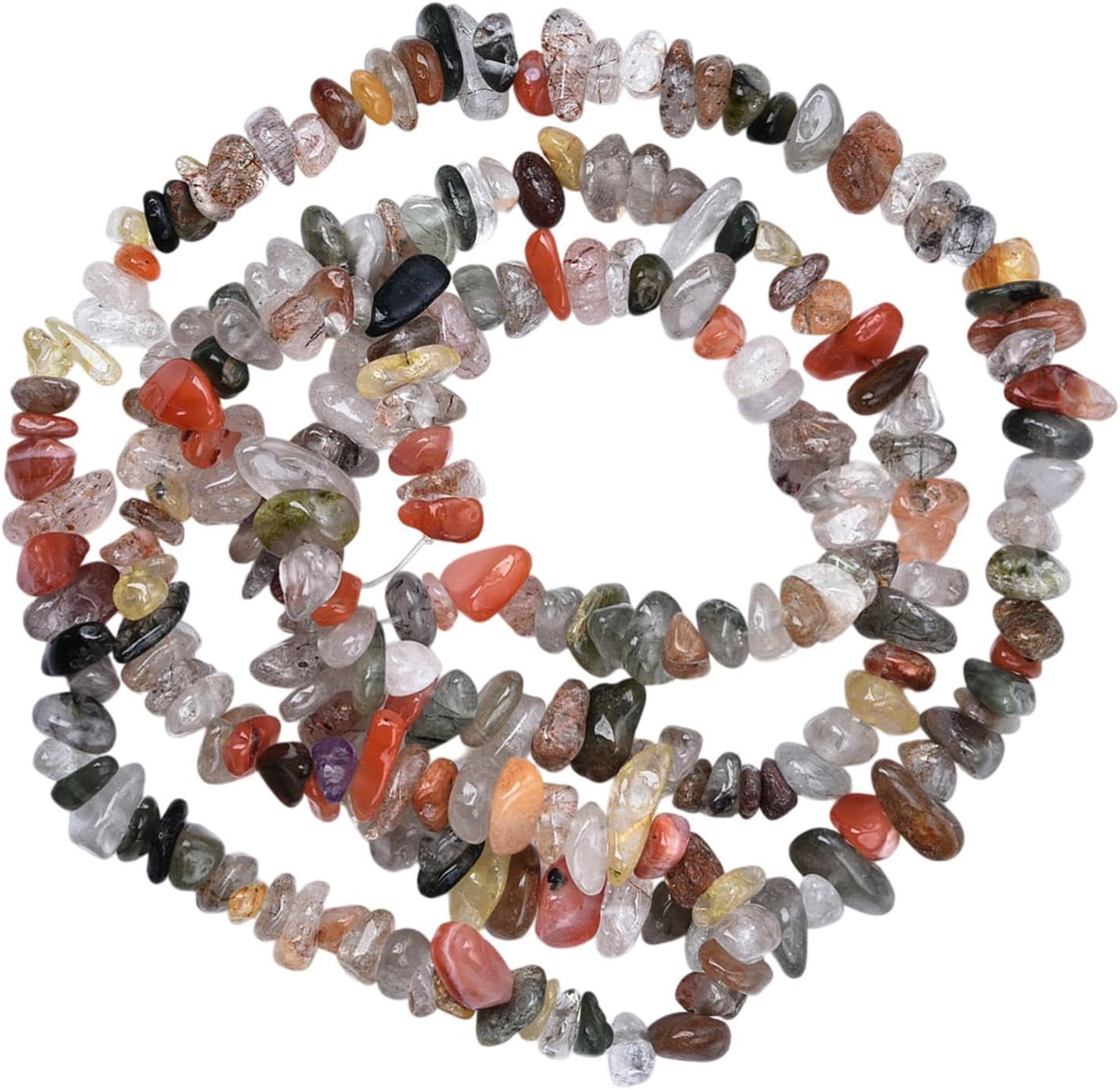 5-8mm Rutilated Quartz Natural Chip Stone Beads for Jewelry Making 450pcs image 4