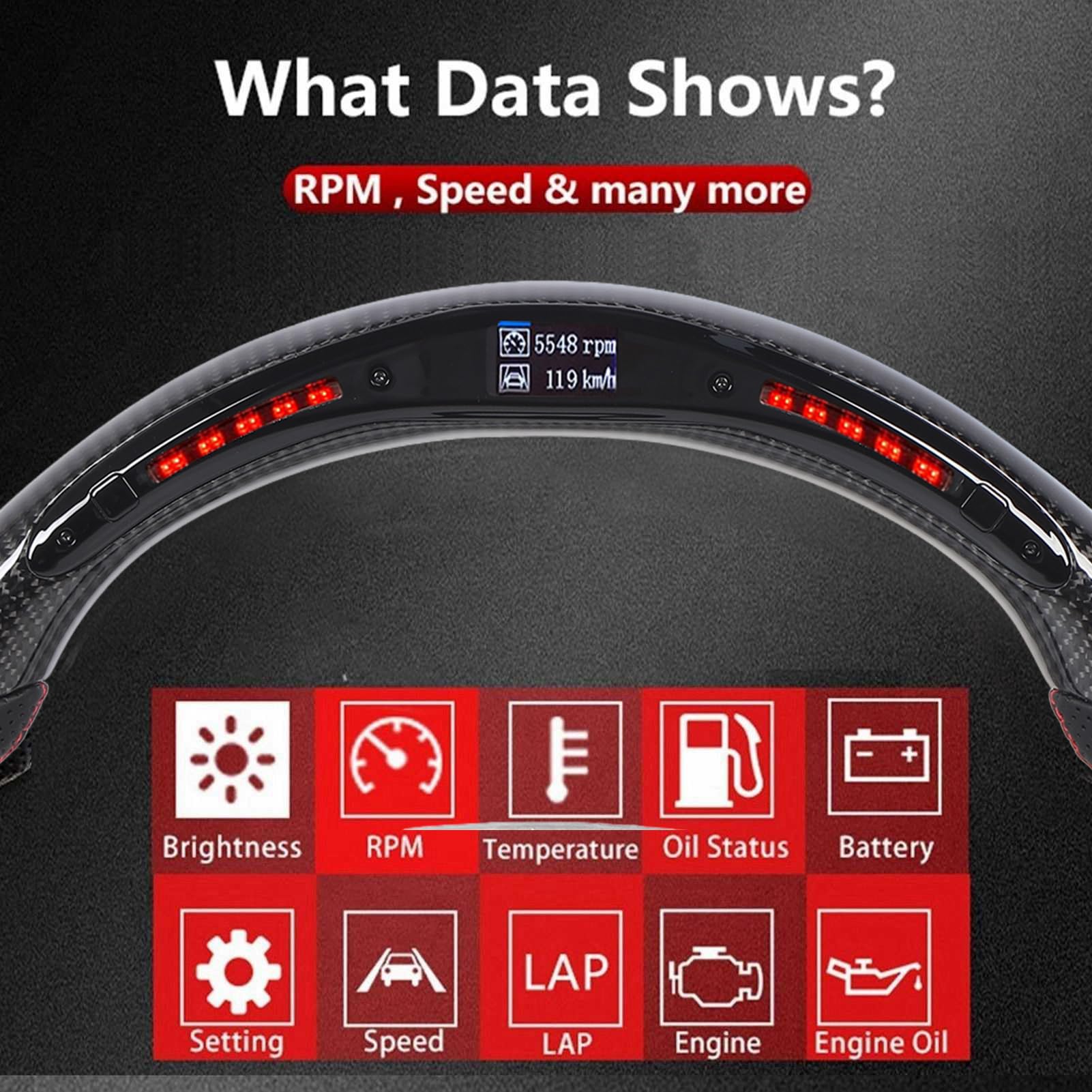 Carbon Fiber LED Display Steering Wheel For P703 2024+, High-tech