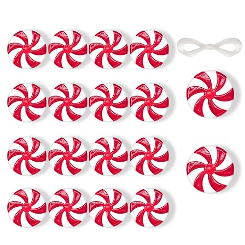 40pcs Christmas Candy Cane Hanging Peppermint Ornaments for Crafts -