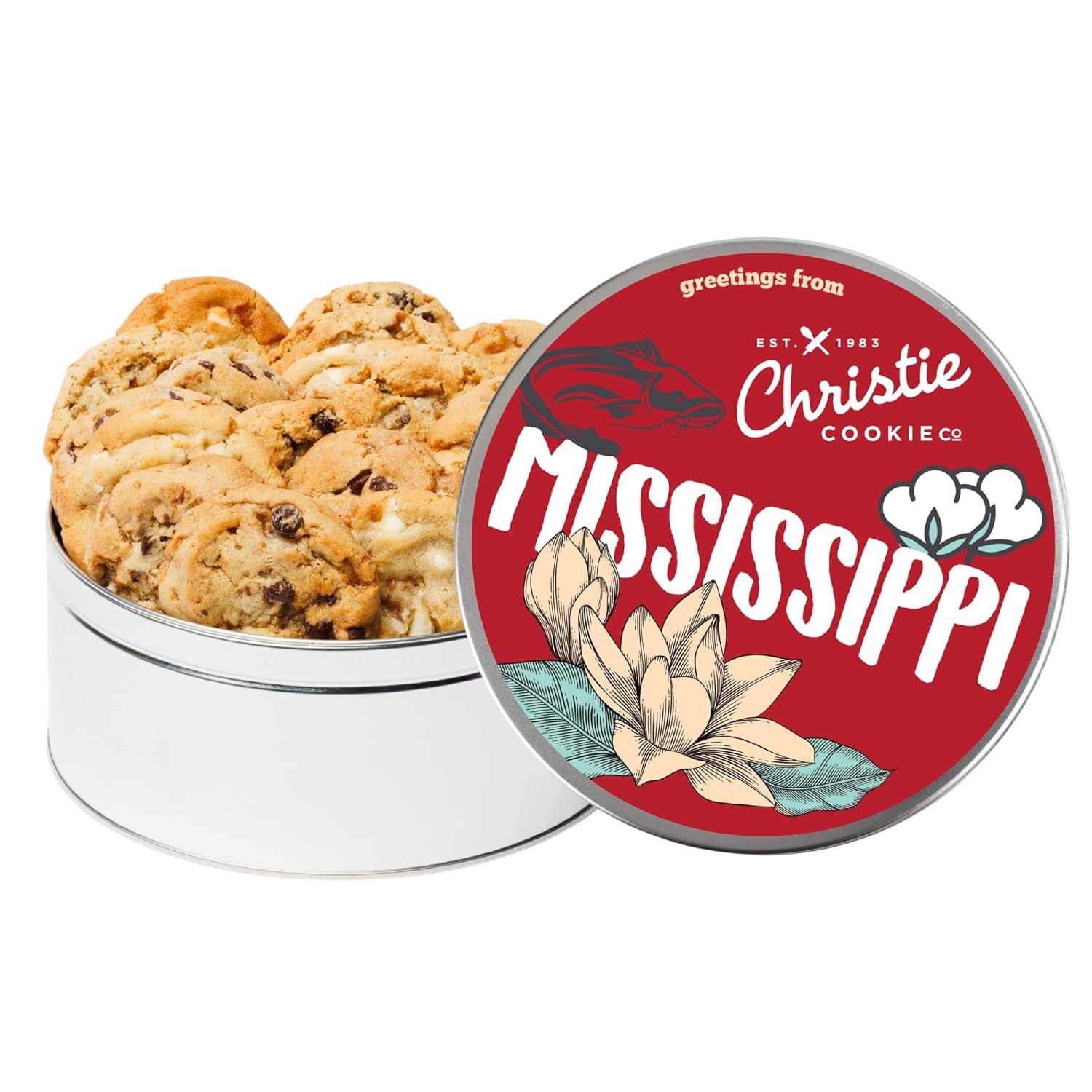 Christie Cookies, U.S. States Gourmet Cookie Tin, 18 Classic Assorted Cookies (Mississippi)