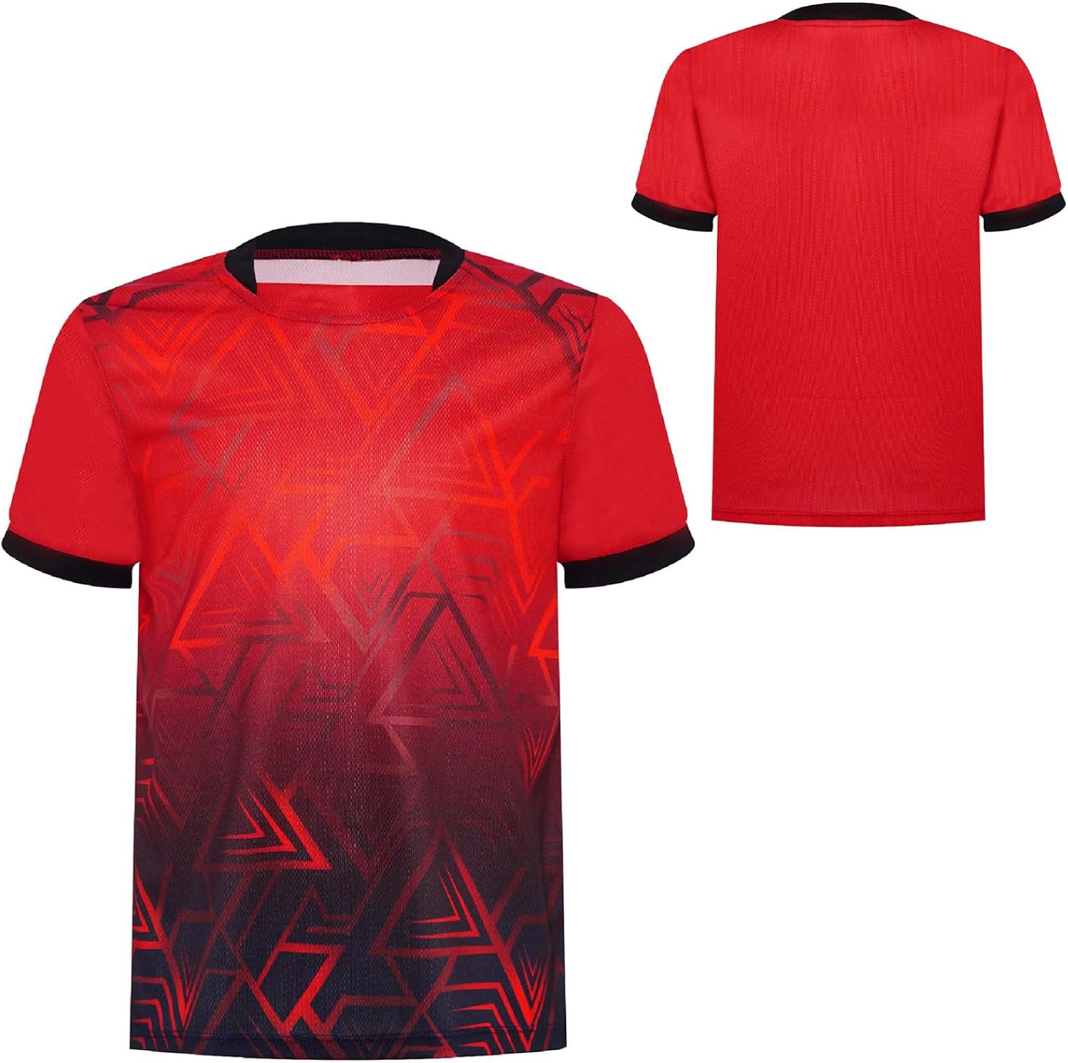Children Geometric Print Short Sleeve Soccer Jersey for Casual Streetwear Sports Match