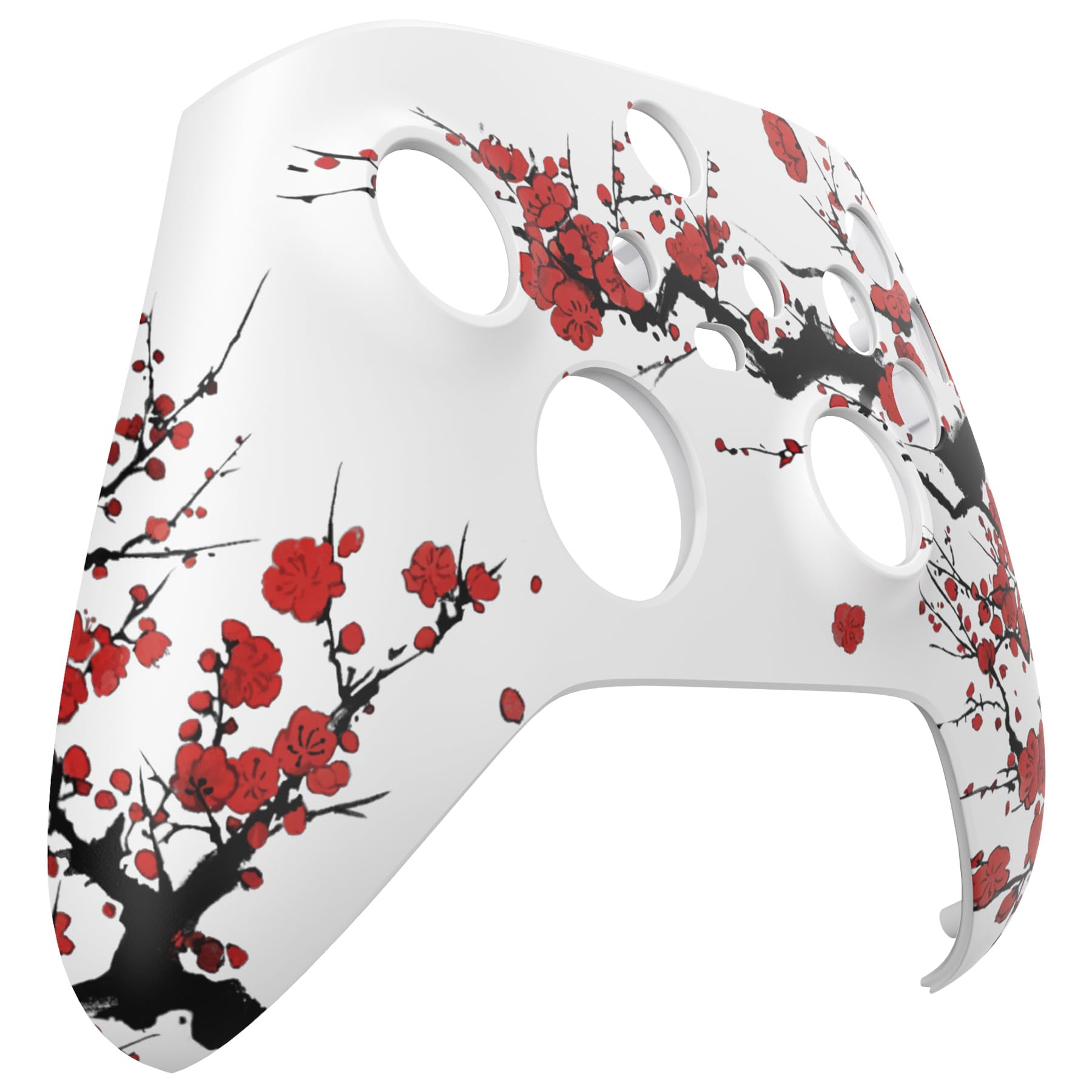 eXtremeRate Front Gehäuse Case für Xbox Series X/S Controller Model 1914, DIY-Ersatz Hülle Faceplate Skin Shell Cover Zubehör für Xbox Core Controller(Winter Pflaumeblüte)-KEIN Controller