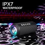 Ortizan Portable Bluetooth Speaker, IPX7 Waterproof Wireless Shower Speaker with 24W Loud Stereo Sound, Bluetooth 5.3, 30H Playtime, 100ft Range, Dual Pairing, for Home, Outdoors, Beach, Gift Idea