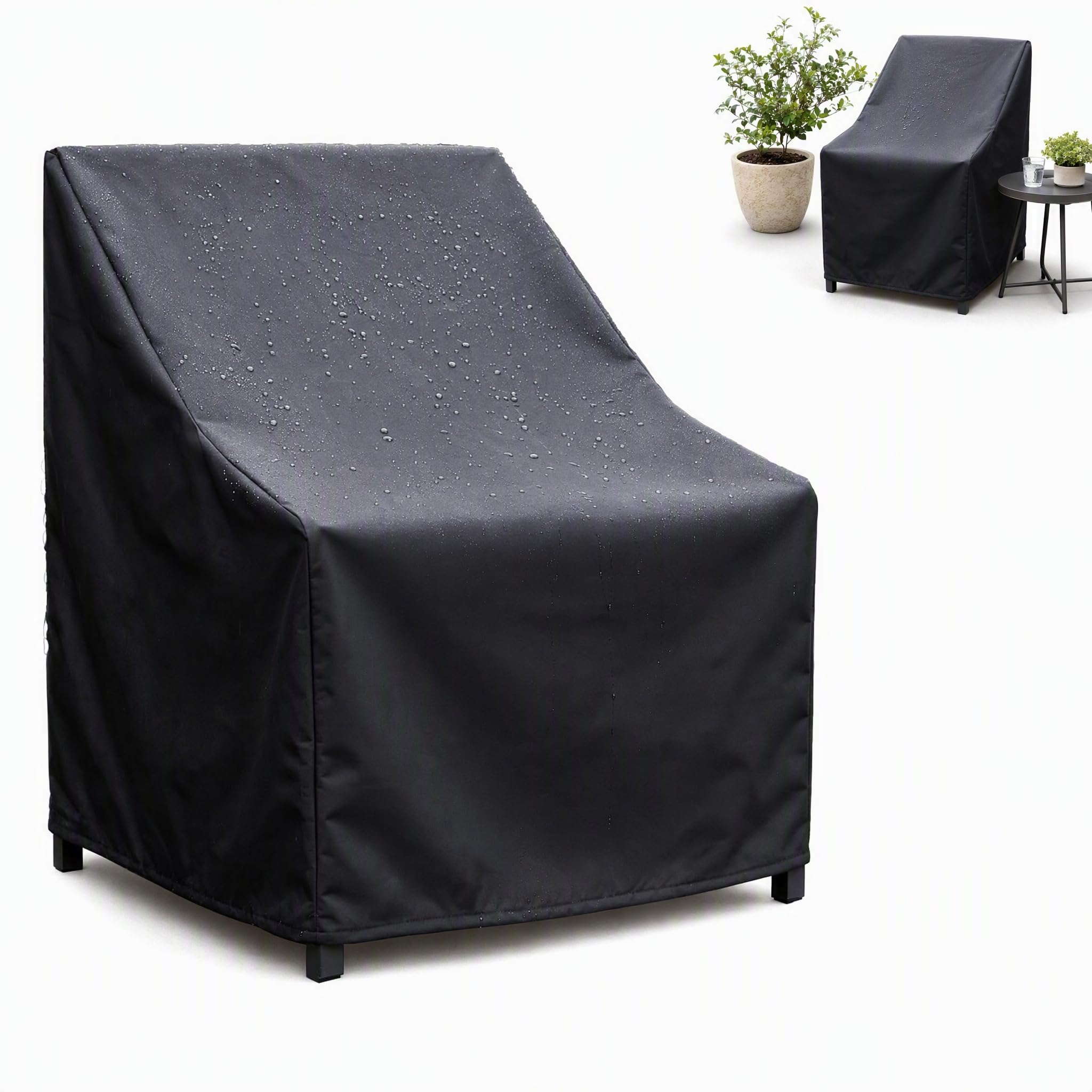 Garden Chair Cover, Outdoor Furniture Cover(65x65x120/80cm Black)