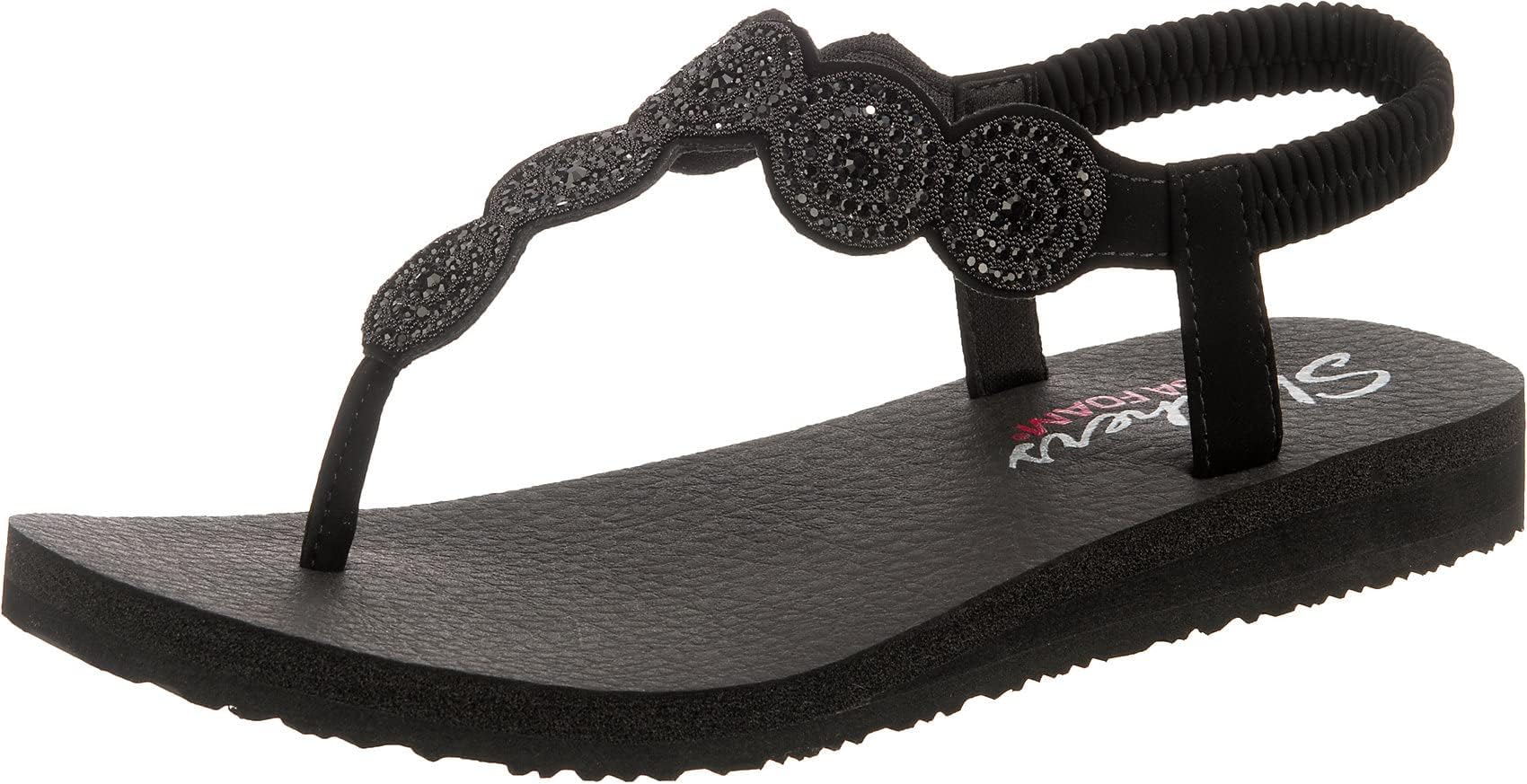 Skechers MEDITATION - STARS & SPARKLE - Circular Rhinestone Slingback Thong womens Flip-Flop