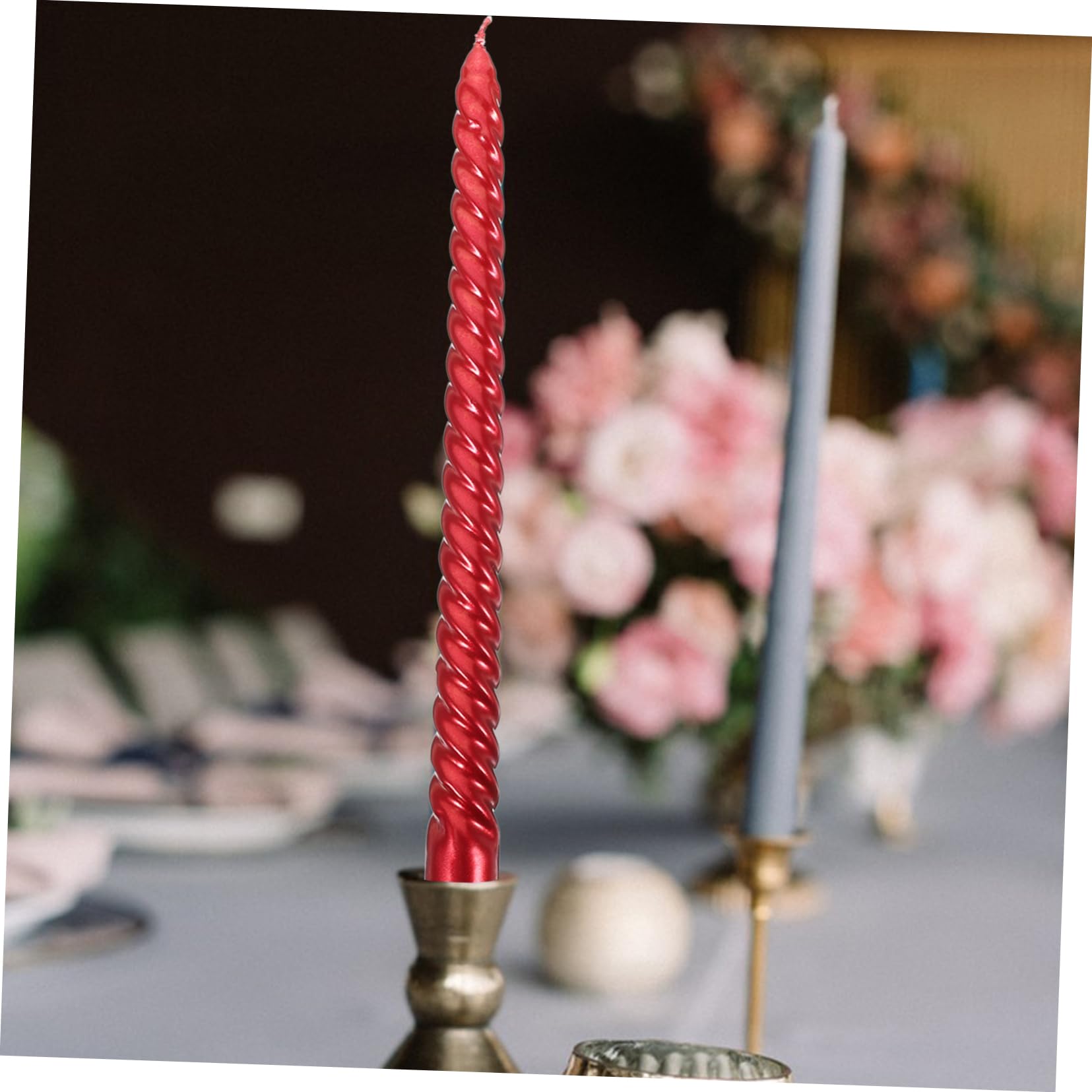 Zerodeko 12 Pezzi Candele Lunghe a Spirale in Paraffina Eleganti per Candelabri, Base Stabile, a Lume di Candela e Riunioni