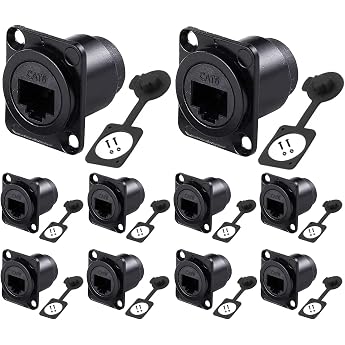 Penglin 10pcs D-Type RJ45 CAT6 Coupler Panel Socket