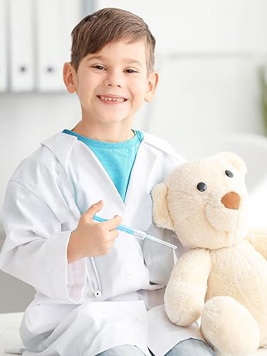 Miniatura 4 de Disfraz de 5 piezas para niños, uniforme de científico, bata de laboratorio para niños, niñas, disfraz de Halloween, cosplay, fiesta de ocupación