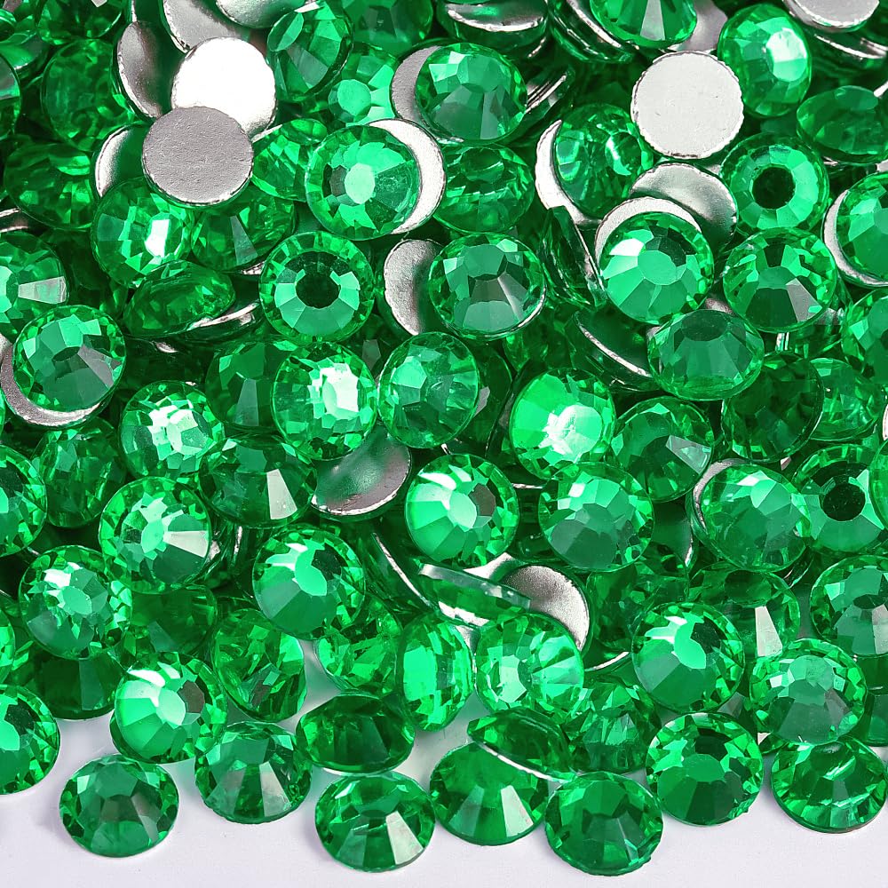 Blinginbox 1440Pieces SS10/2.7-2.9mm Flat Back Crystal Rhinestones Round Gems for Nail Art,Peridot