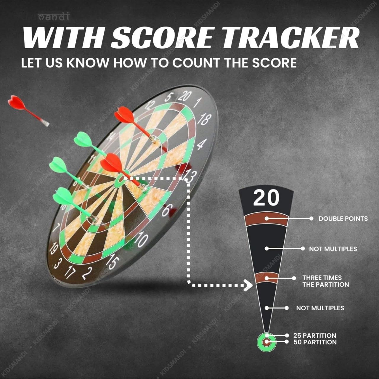 AK'S Venture Magnetic Dart Board Game for Kids & Adults | 13 Inch Safe Dartboard Set with 6 Strong Magnetic Darts | Indoor Outdoor Wall Game Toy for Boys Girls 5+ | Family Party Gift 3