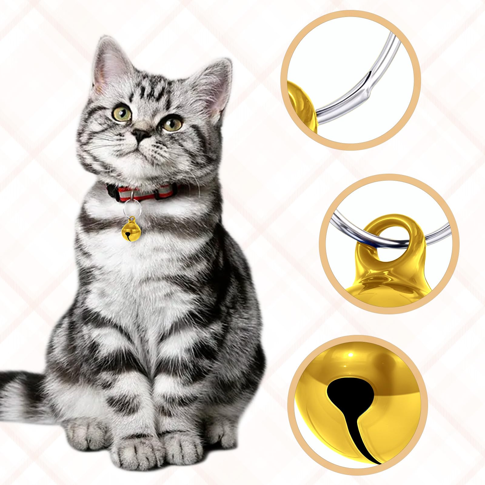 Lot de 25 clochettes colorées pour animaux de compagnie avec son net, clochettes pour chat et collier doag avec porte-clés, clochettes d'entraînement anti-perte, pendentif pour collier de dressage