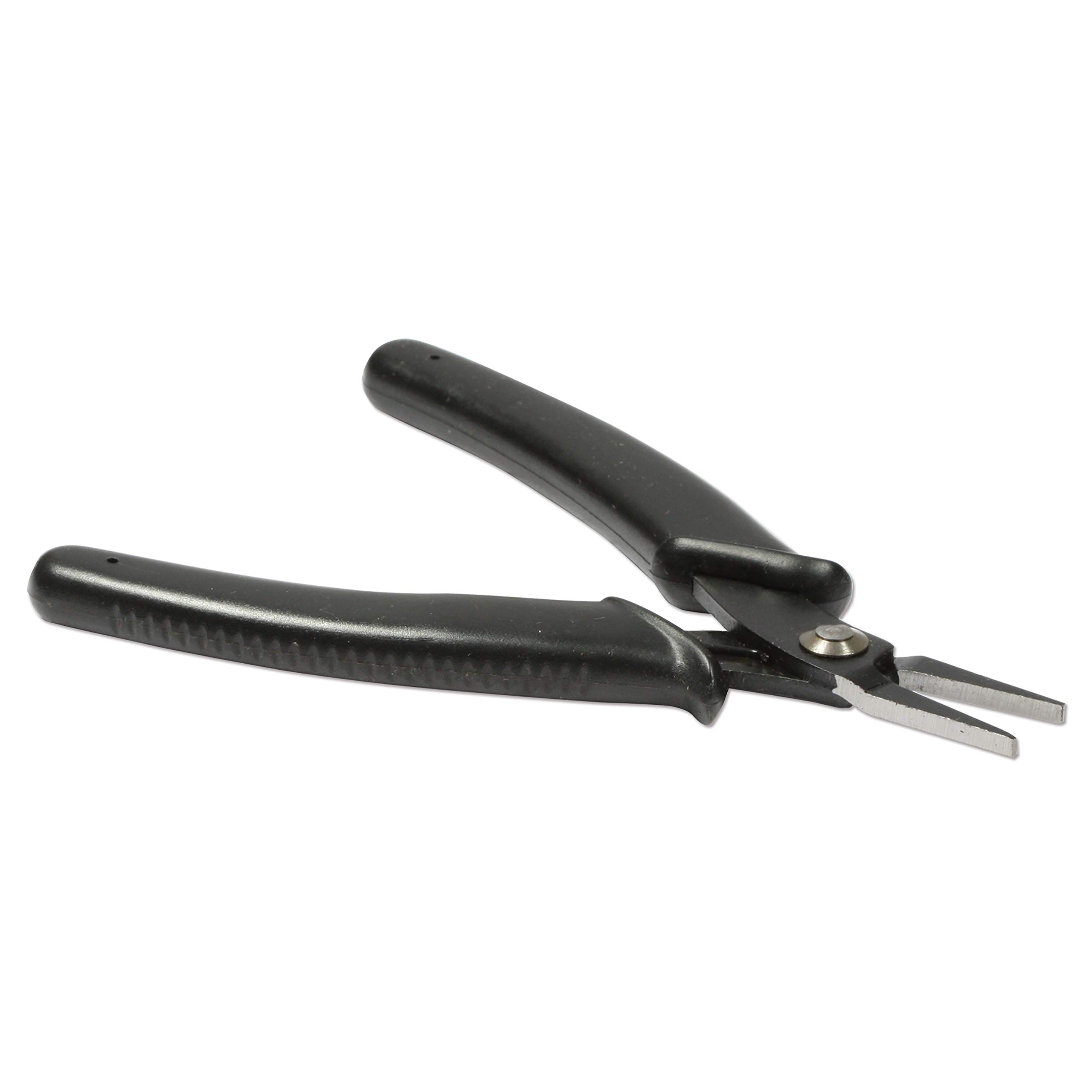 The Beadsmith Pinze a becco piatto Hi-Tech, 140 mm, con testa in acciaio al carbonio, impugnatura comoda nera con molla, strumento per la creazione di gioielli, elettronica o micromeccanica