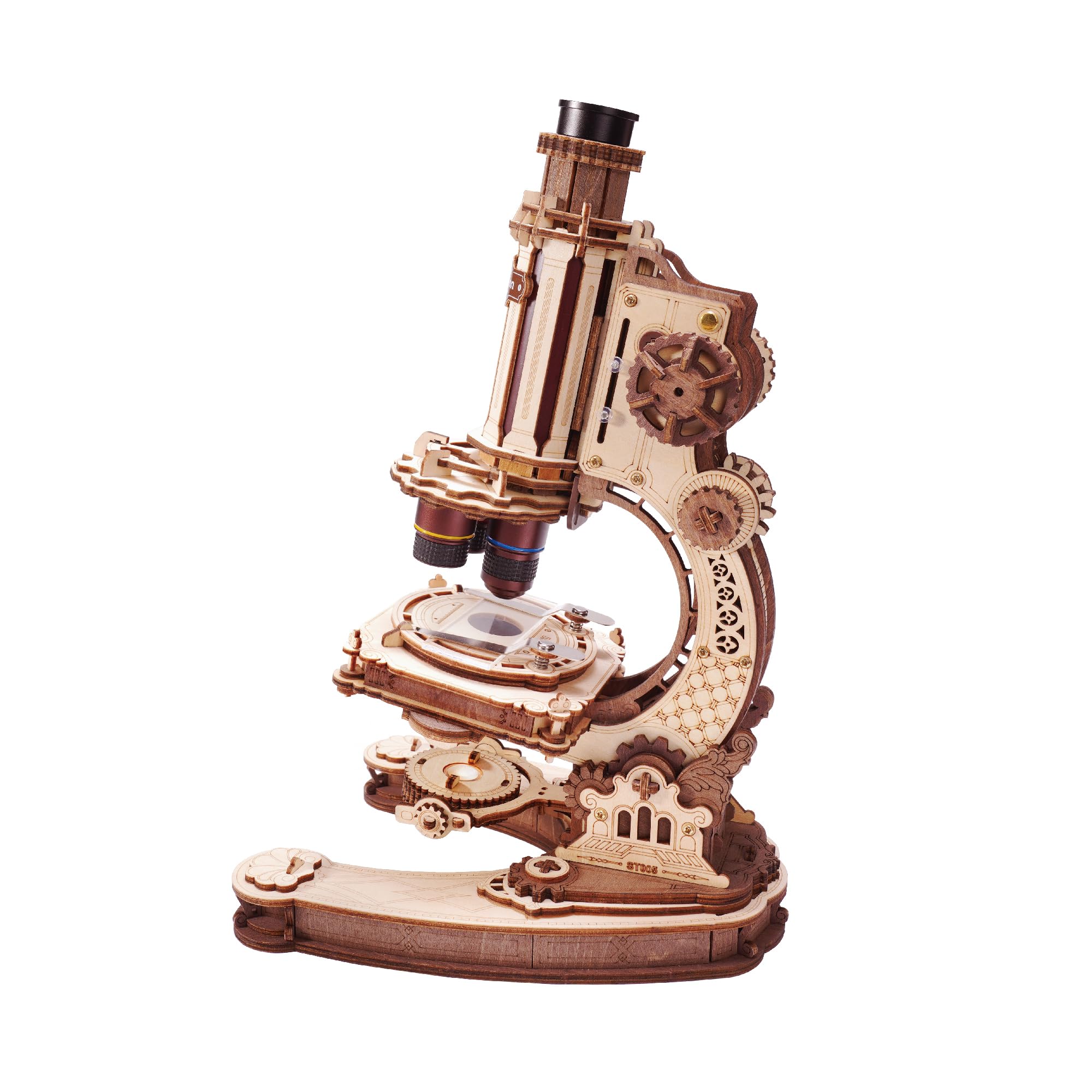 ROKR 400x Functional Microscope 3D Puzzle Wooden Model Kits,ST005