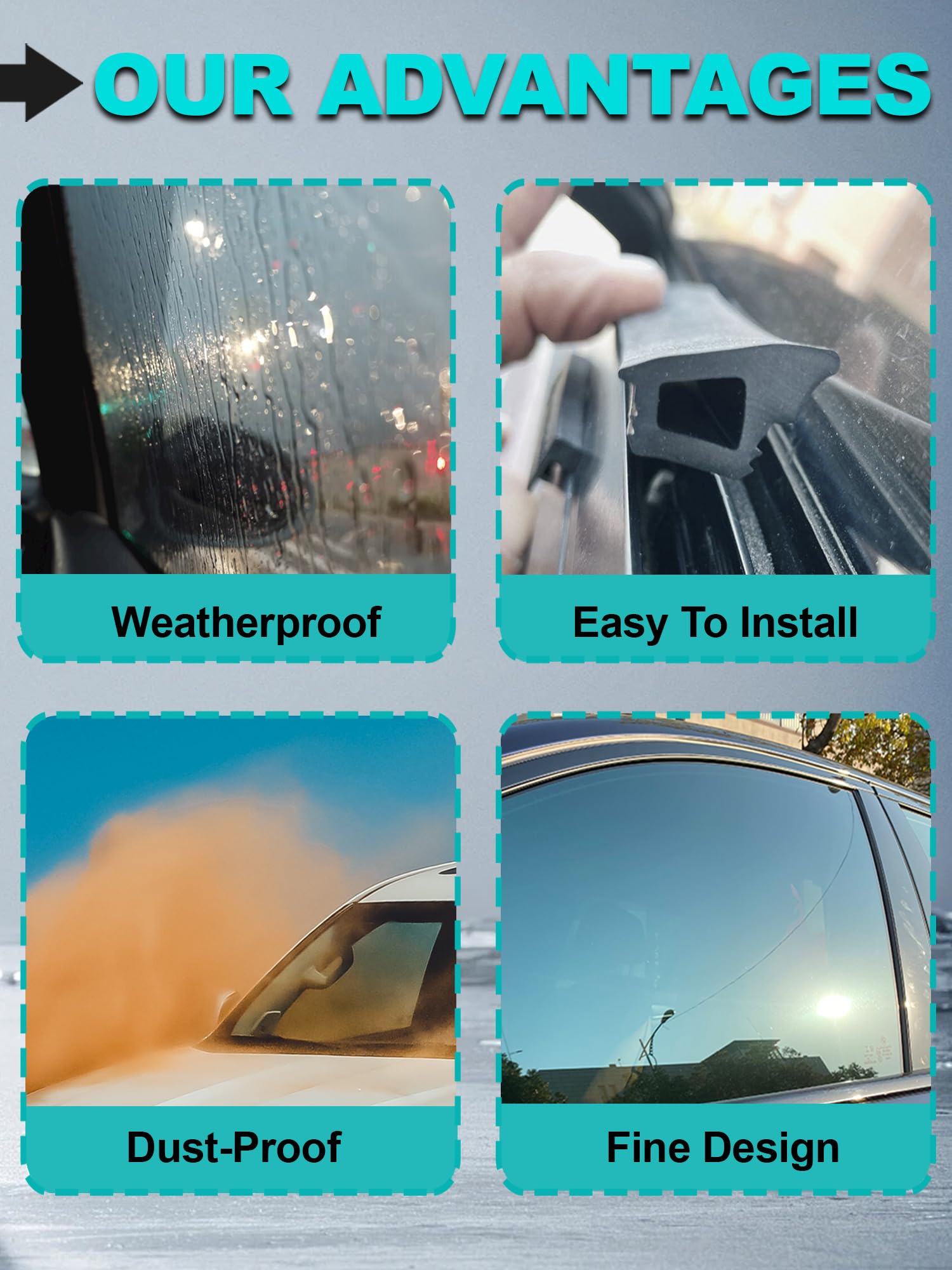 Set Of 6, Door Seal Window Felt Rubber Weatherstrip Kit