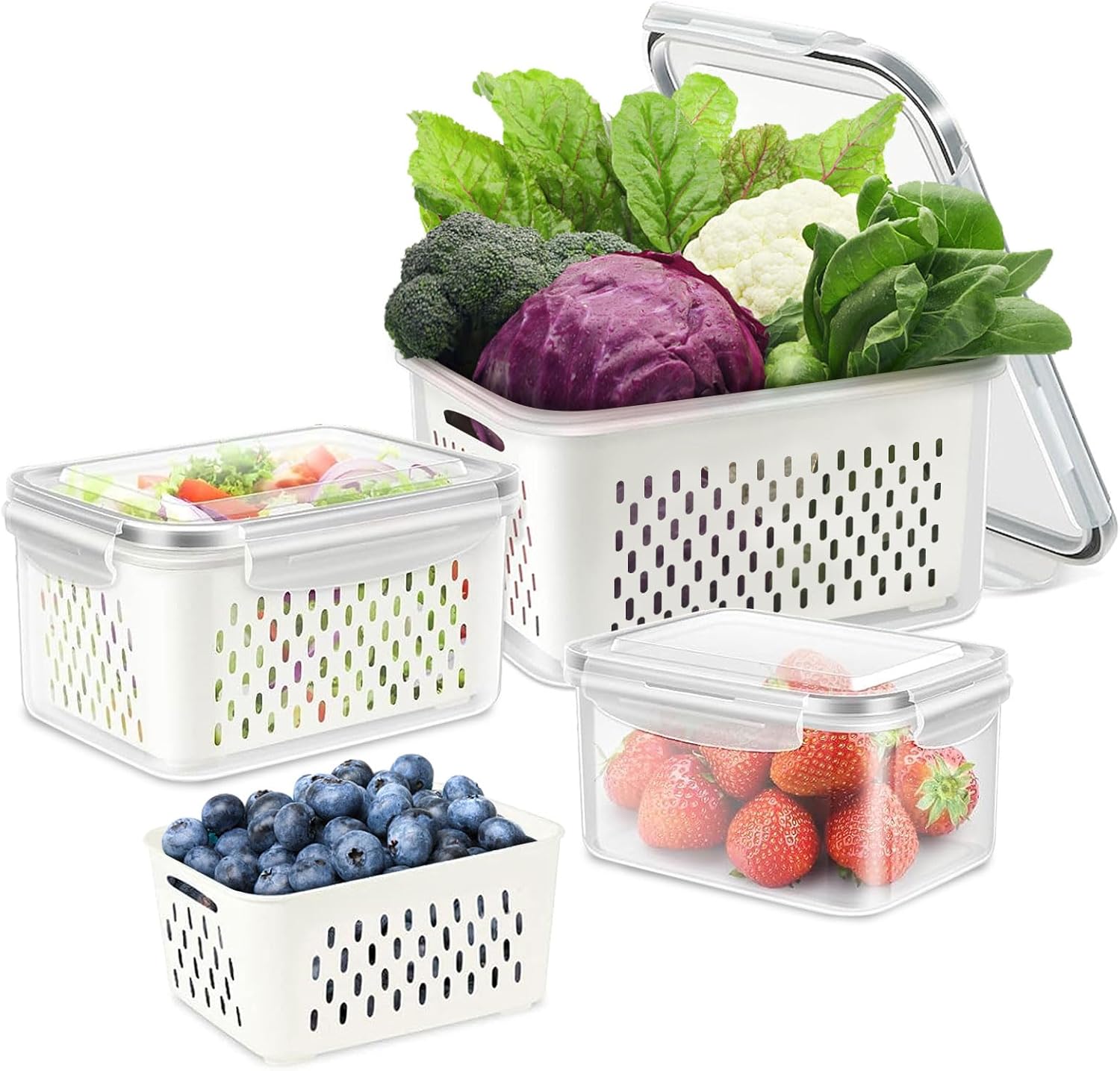 SwellishColor Fruit Vegetable Containers for Fridge